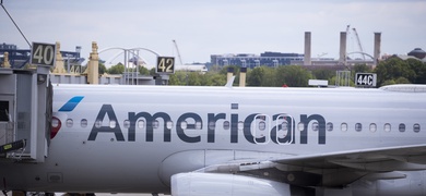 Vista de un avión de American Airlines