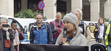 activista greta thunberg detemida protesta londres