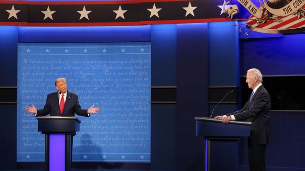 cadenas de tv de eeuu piden debate de candidatos presidenciales entre biden y trump.