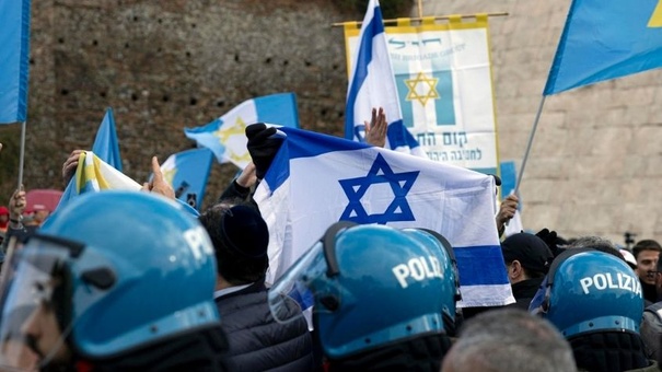 manifestaciones judios propalestina roma milan italia