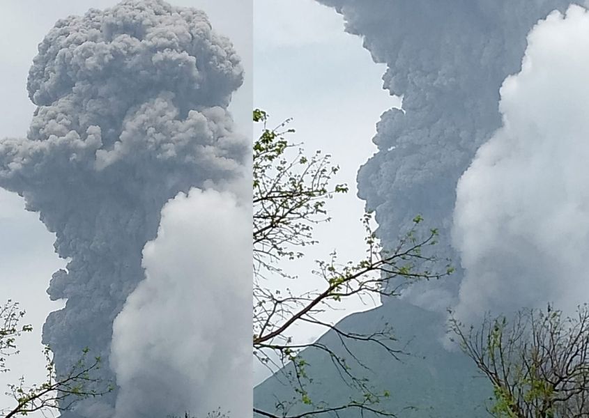 Volcán Concepción registra fuerte explosión de gases y cenizas en isla de Ometepe