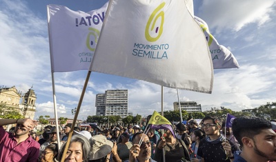 manifestacion seguidores partido semilla guatemala