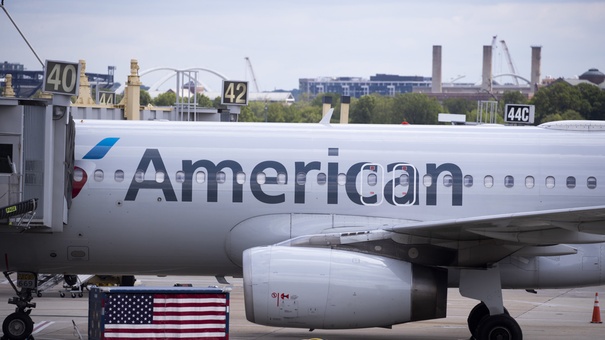 Vista de un avión de American Airlines