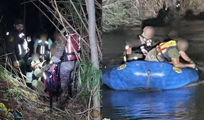 migrantes rescatados en islote rio bravo