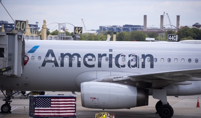 Vista de un avión de American Airlines