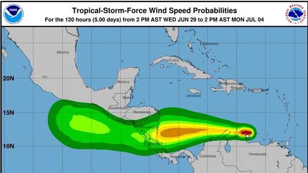 desplazamiento tormenta tropical nicaragua