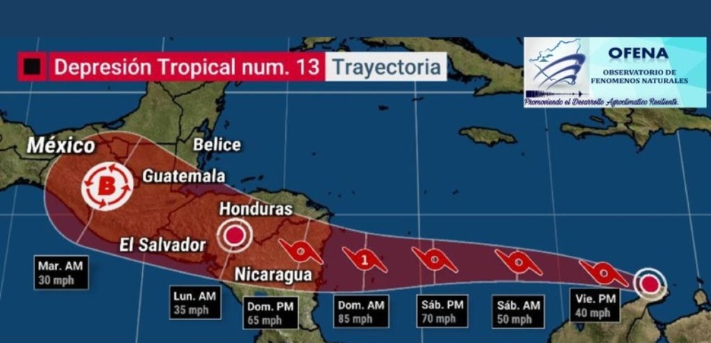 tormenta tropical trece