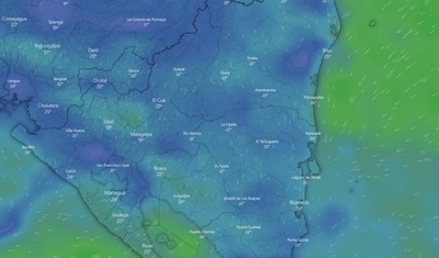 mapa satelital clima nicaragua