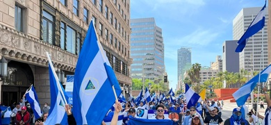 exiliados nicaraguenses marchan en eeuu