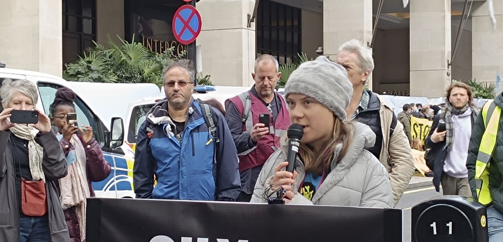 activista greta thunberg detemida protesta londres