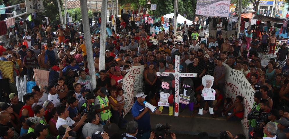 migrantes protestan sur mexico