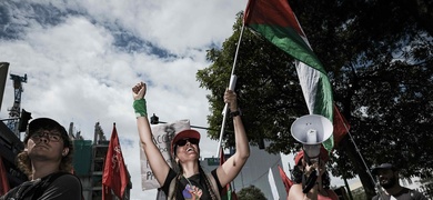 activistas participan manifestacion violencia mujeres