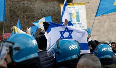 manifestaciones judios propalestina roma milan italia