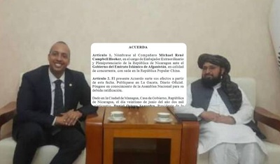 oficializan nombramiento de embajador nicaraguense ante el regimen taliban de afganistan