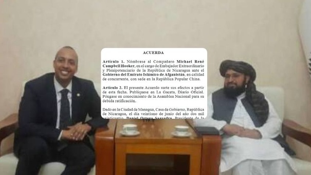 oficializan nombramiento de embajador nicaraguense ante el regimen taliban de afganistan