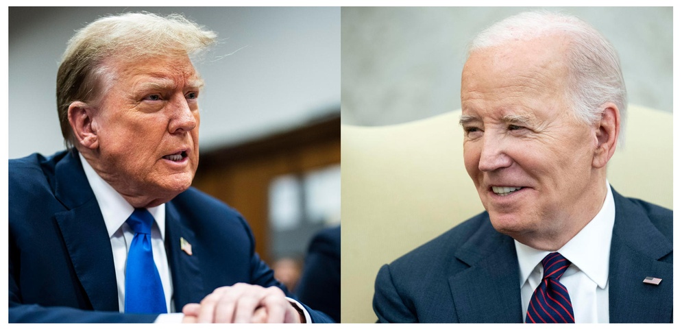 expresidente donald trump junto joe biden