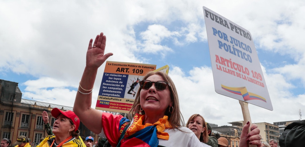 protestan contra presidente colombia