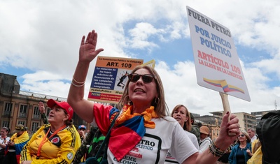 protestan contra presidente colombia