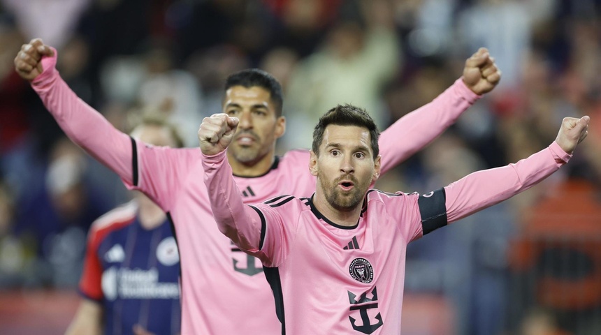 lionel messi junto luis suarez inter miami