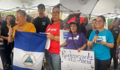 nicaraguenses se manifiestan por tps en la florida eeuu