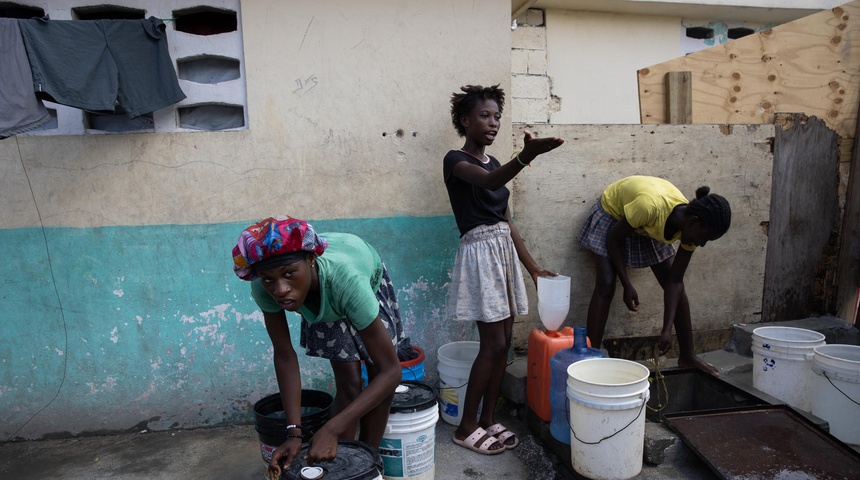 campamento refugiados haitianos