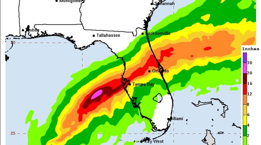 trayectoria huracan milton impacto florida tampa