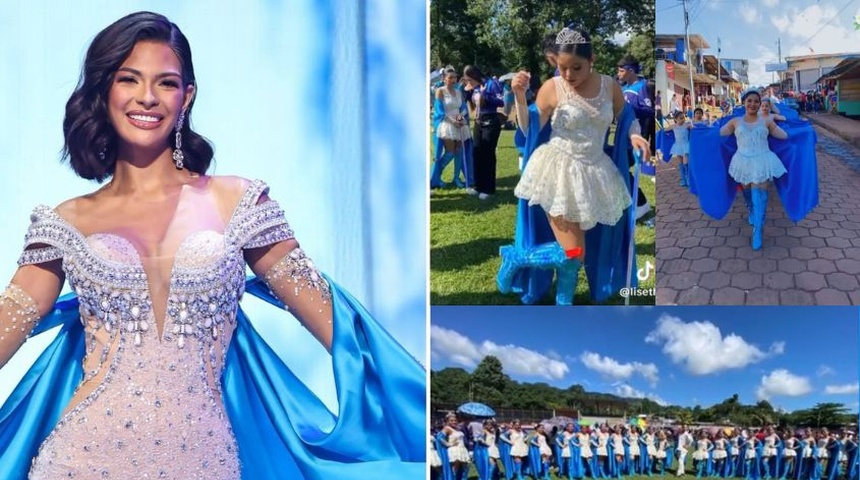 estudiantes rinden homenaje sheynnis palacios fiestas patrias nicaragua