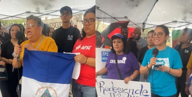 nicaraguenses se manifiestan por tps en la florida eeuu