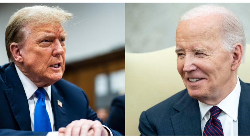 expresidente donald trump junto joe biden