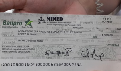 cheque del mined a estudiantes