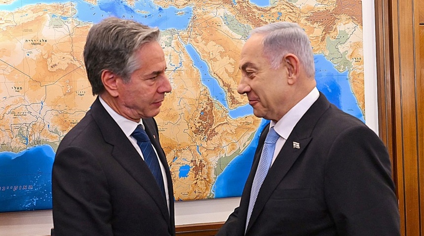 ministro israel benjamin netanyahu con antony blinken