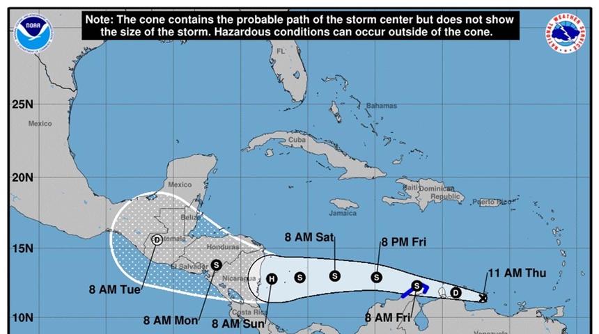 imagen tormenta tropical trece noaa