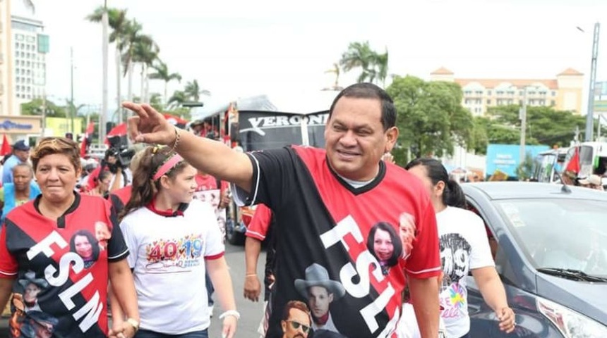 juan caldera camiseta fsln marcha managua