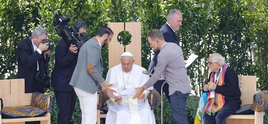 papa francisco recibe declaracion paz israel palestina