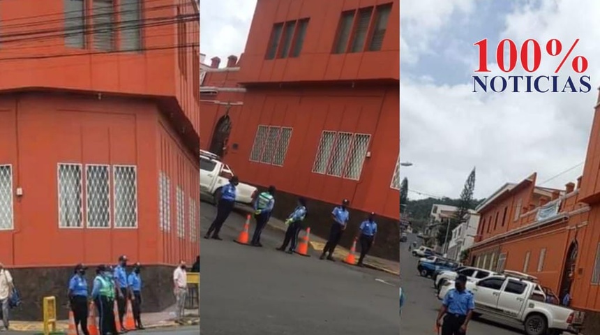 policía cerca curia eclesiástica de matagalpa