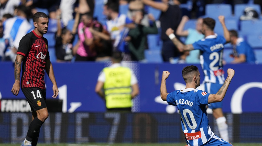 espanyol celebra gol ante mallorca