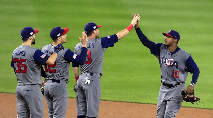 Jugadores de la selección estadounidense de béisbol en el Clásico Mundial.