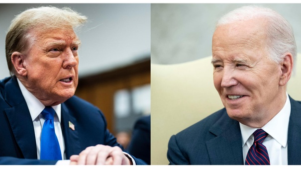 expresidente donald trump junto joe biden