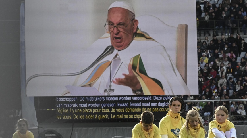 papa misa en estadio heysel de bruselas