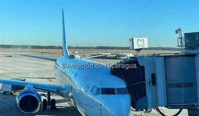 primer vuelo de aerolinea United Airlines en nicaragua.