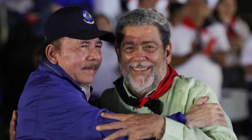 Ralph Gonsalves y Daniel Ortega