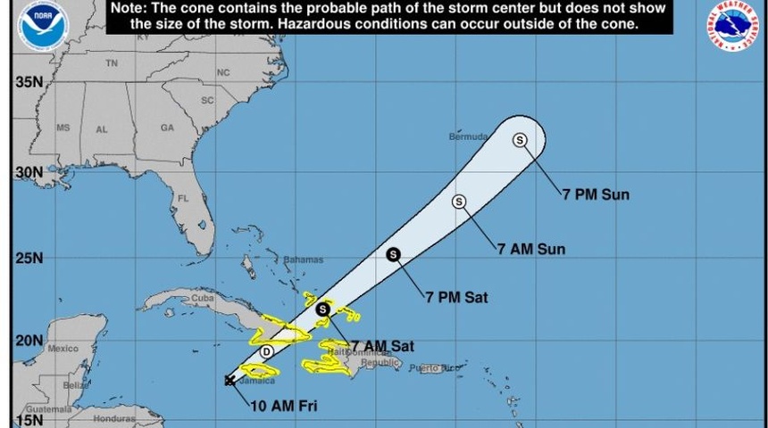 mapa trayectoria depresion tropical 22