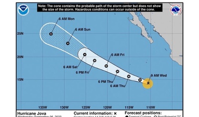 huracan jova en pacifico mexicano