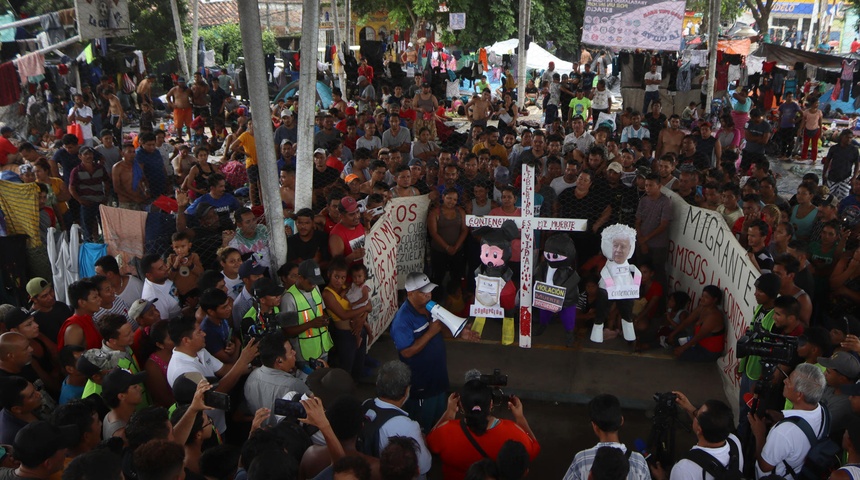 migrantes protestan sur mexico