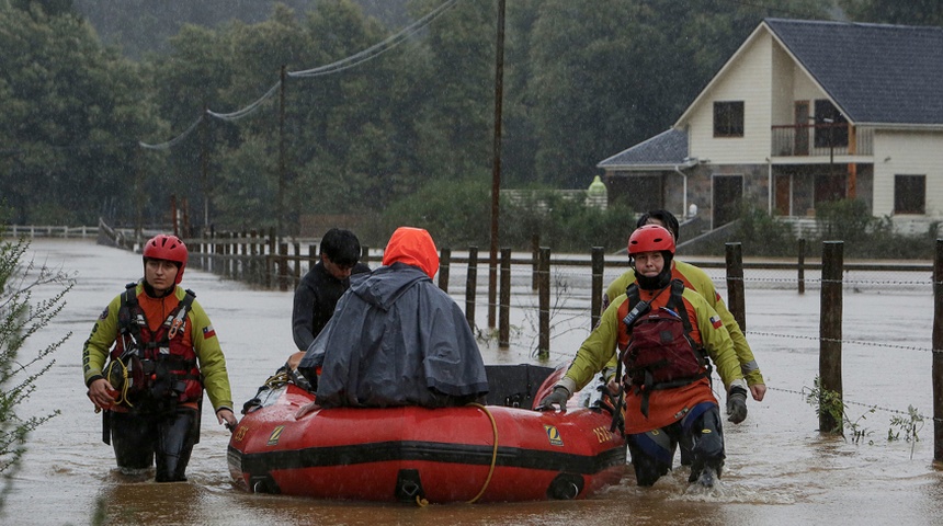 chile alerta roja sistema frontal