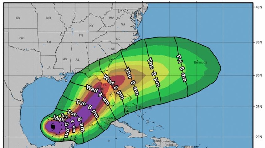 trayectoria huracan milton impacto florida eeuu