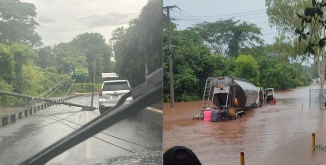 lluvias anegaciones caida tendido eléctrico nicaragua