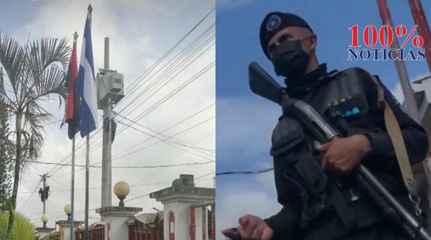 policias en alcaldia de el cuá