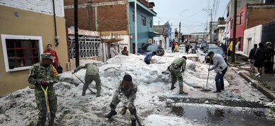 soldatos mexico retira granizo calles puebla