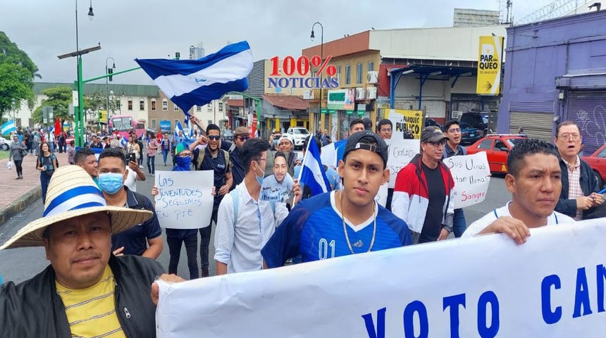 nicaraguenses marcha costa rica farsa electoral